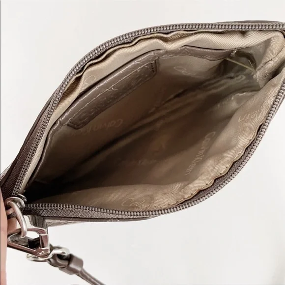 Calvin Klein Taupe Leather Wristlet - Picture 7 of 7